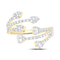 Yellow Gold Diamond Heart Ring - 3/8 Carat Total Diamond Weight
