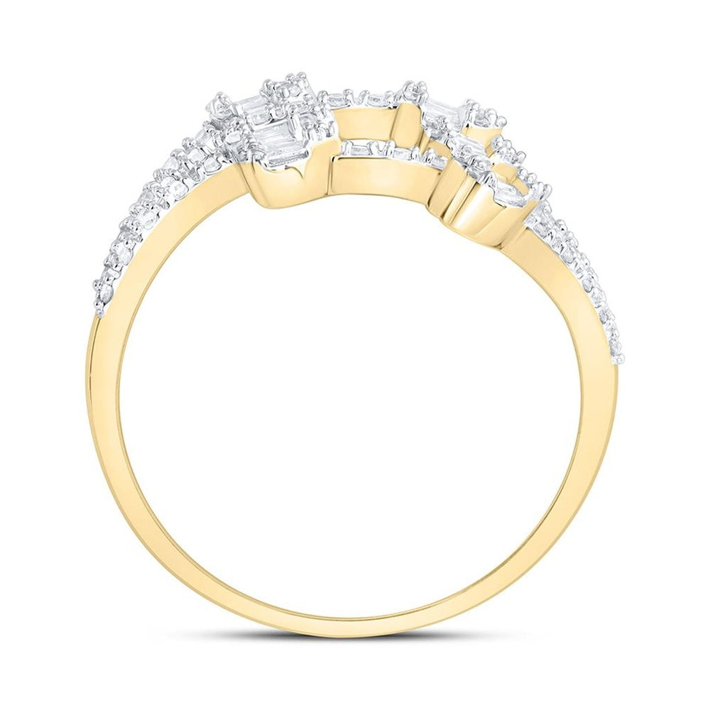 Yellow Gold Diamond Heart Ring - 3/8 Carat Total Diamond Weight
