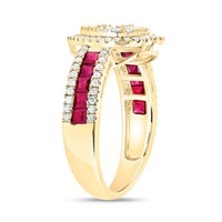 Yellow Gold Diamond Heart Ring - 5/8 Carat Total Diamond Weight