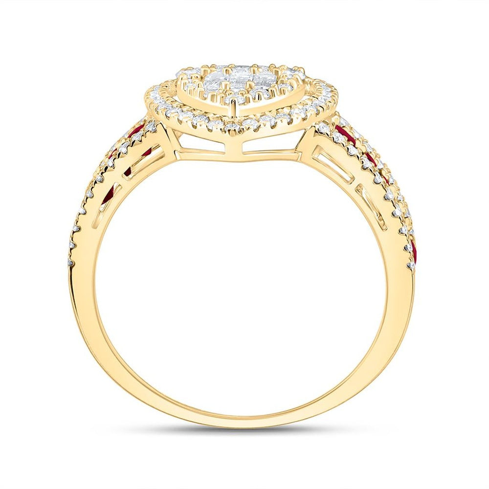 Yellow Gold Diamond Heart Ring - 5/8 Carat Total Diamond Weight
