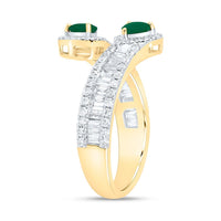 Yellow Gold Diamond Heart Ring - 7/8 Carat Total Diamond Weight