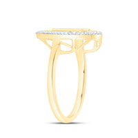 Yellow Gold Diamond Initial H Ring - 1/10 Carat Total Diamond Weight