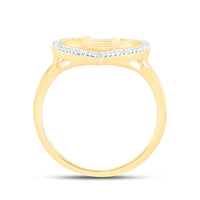 Yellow Gold Diamond Initial H Ring - 1/10 Carat Total Diamond Weight