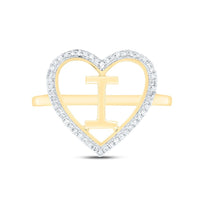 Yellow Gold Diamond Initial I Ring - 1/10 Carat Total Diamond Weight