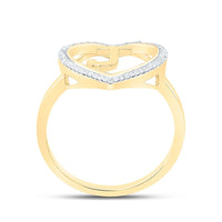 Yellow Gold Diamond Initial J Ring - 1/10 Carat Total Diamond Weight