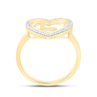 Yellow Gold Diamond Initial L Ring - 1/10 Carat Total Diamond Weight