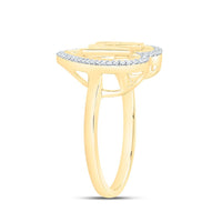 Yellow Gold Diamond Initial M Ring - 1/10 Carat Total Diamond Weight