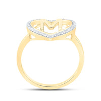 Yellow Gold Diamond Initial M Ring - 1/10 Carat Total Diamond Weight