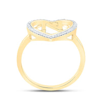 Yellow Gold Diamond Initial N Ring - 1/10 Carat Total Diamond Weight