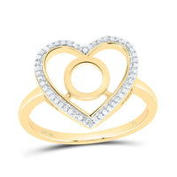 Yellow Gold Diamond Initial O Ring - 1/10 Carat Total Diamond Weight