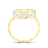 Yellow Gold Diamond Initial O Ring - 1/10 Carat Total Diamond Weight