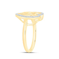 Yellow Gold Diamond Initial Q Ring - 1/10 Carat Total Diamond Weight