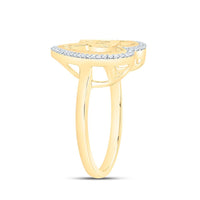 Yellow Gold Diamond Initial R Ring - 1/10 Carat Total Diamond Weight