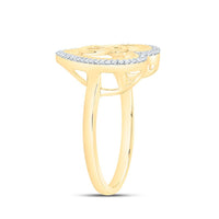 Yellow Gold Diamond Initial S Ring - 1/10 Carat Total Diamond Weight