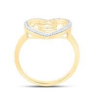Yellow Gold Diamond Initial S Ring - 1/10 Carat Total Diamond Weight
