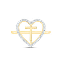 Yellow Gold Diamond Initial T Ring - 1/10 Carat Total Diamond Weight
