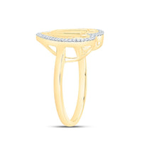 Yellow Gold Diamond Initial U Ring - 1/10 Carat Total Diamond Weight