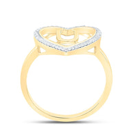 Yellow Gold Diamond Initial U Ring - 1/10 Carat Total Diamond Weight