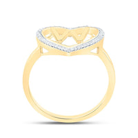 Yellow Gold Diamond Initial W Ring - 1/10 Carat Total Diamond Weight