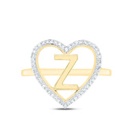 Yellow Gold Diamond Initial Z Ring - 1/10 Carat Total Diamond Weight