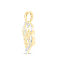 Yellow Gold Diamond Mom Heart Pendant - 1/6 Carat Total Diamond Weight