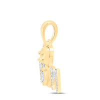 Yellow Gold Diamond Mom Heart Pendant - 1/6 Carat Total Diamond Weight