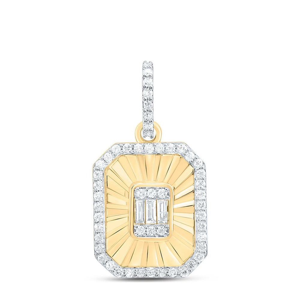 Yellow Gold Emerald Diamond Pendant - 1/3 Carat Total Gemstone Weight