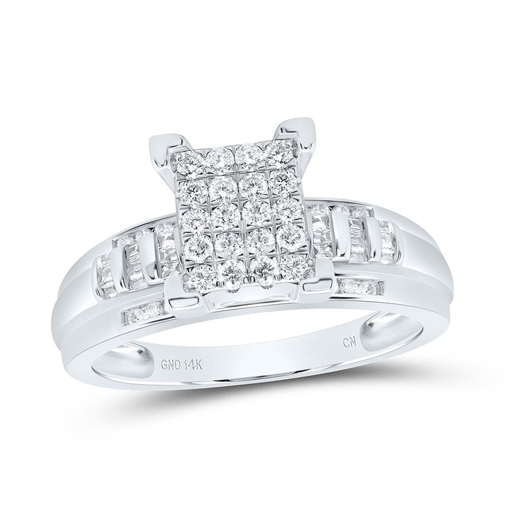 Yellow Gold Emerald Diamond Ring - 1/2 Carat Total Gemstone Weight