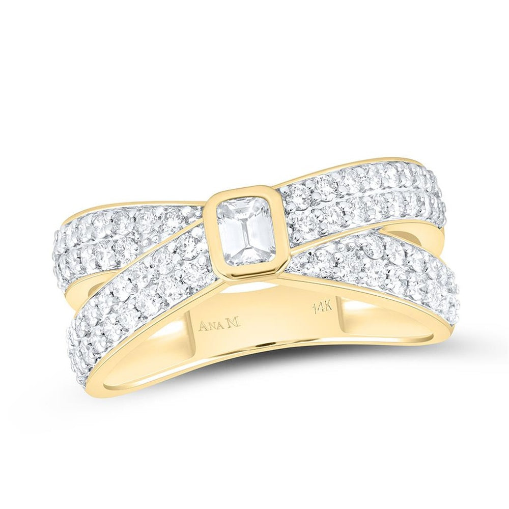 Yellow Gold Emerald Diamond Ring - 1 Carat Total Gemstone Weight