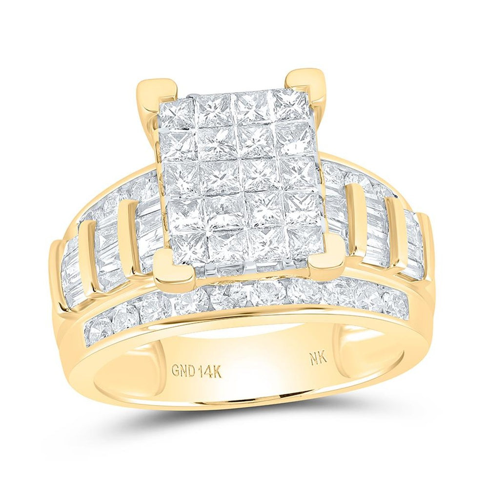 Yellow Gold Emerald Diamond Ring - 2 Carat Total Gemstone Weight