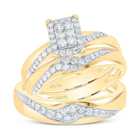 Yellow Gold Emerald Diamond Ring - 3/4 Carat Total Gemstone Weight