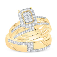 Yellow Gold Emerald Diamond Ring - 3/4 Carat Total Gemstone Weight