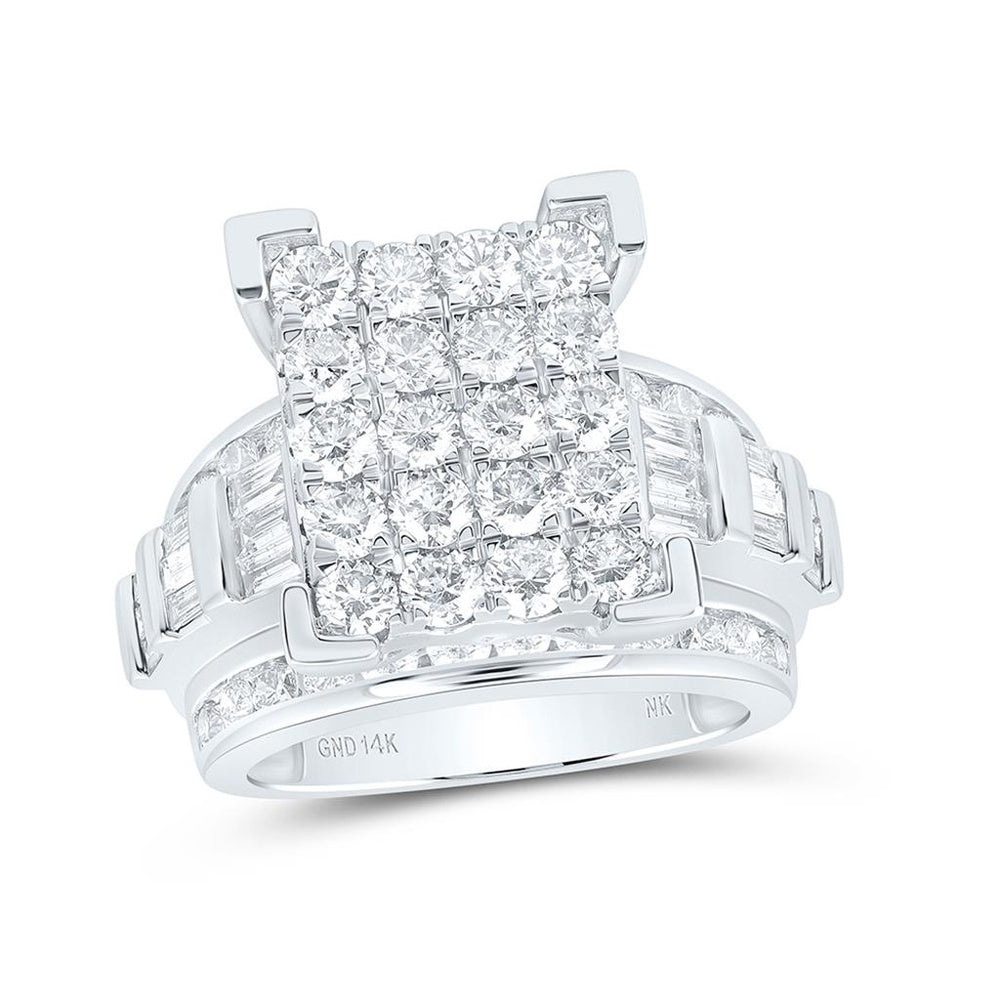 Yellow Gold Emerald Diamond Ring - 3 Carat Total Gemstone Weight