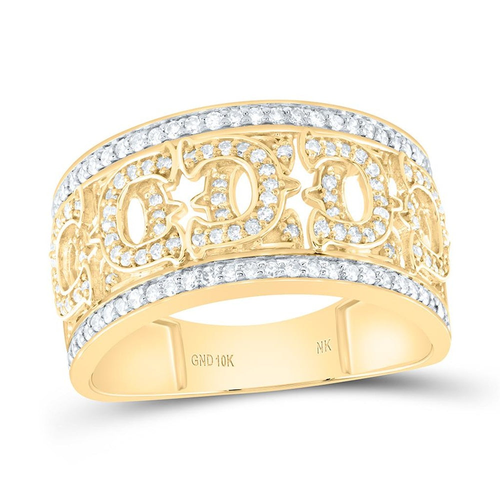 Yellow Gold Heart Diamond Ring - 1/2 Carat Total Diamond Weight