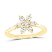 Yellow Gold Marquise Diamond Ring - 1/5 Carat Total Diamond Weight