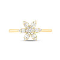 Yellow Gold Marquise Diamond Ring - 1/5 Carat Total Diamond Weight