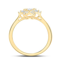 Yellow Gold Marquise Diamond Ring - 1/5 Carat Total Diamond Weight
