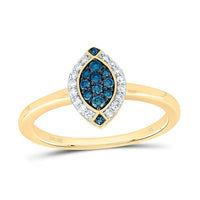 Yellow Gold Marquise Diamond Ring - 1/5 Carat Total Diamond Weight