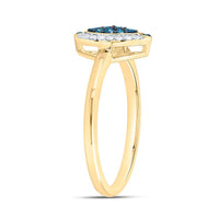 Yellow Gold Marquise Diamond Ring - 1/5 Carat Total Diamond Weight