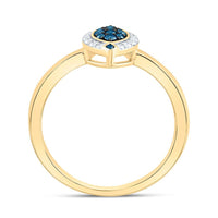 Yellow Gold Marquise Diamond Ring - 1/5 Carat Total Diamond Weight