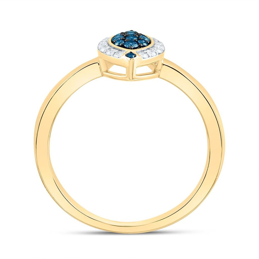 Yellow Gold Marquise Diamond Ring - 1/5 Carat Total Diamond Weight