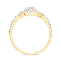 Yellow Gold Marquise Diamond Ring - 3/8 Carat Total Diamond Weight