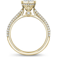 Yellow Gold Milgrain Bezel Triple-Row Pavé Round Cut Diamond Engagement Ring by Noam Carver<em> - Choose Your Center Diamond: 1 to 5 Carats, Sustainable Lab-Grown or Natural Earth-Mined</em>