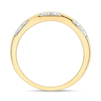 Yellow Gold Natural Diamond Band - 1/3 Carat Total Diamond Weight