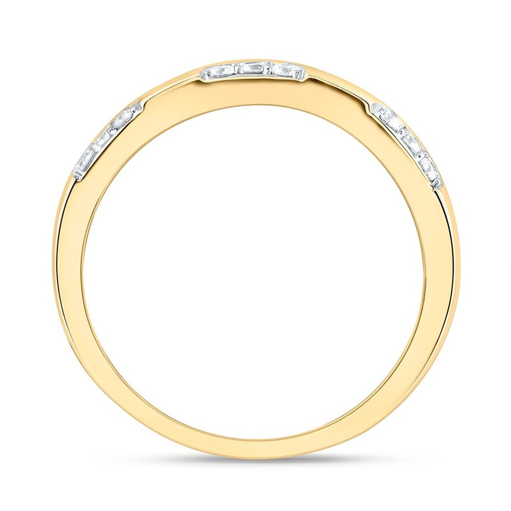 Yellow Gold Natural Diamond Band - 1/3 Carat Total Diamond Weight