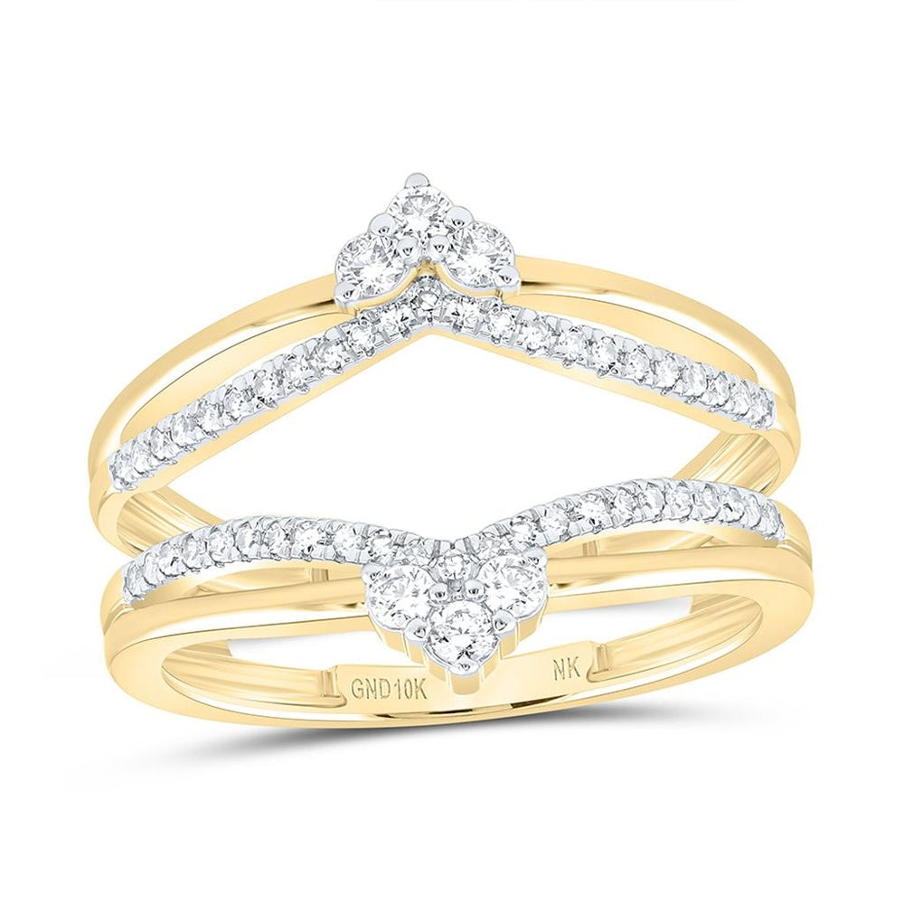 Yellow Gold Natural Diamond Insert Enhancer Ring - 1/3 Carat Total Diamond Weight
