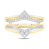 Yellow Gold Natural Diamond Insert Enhancer Ring - 1/3 Carat Total Diamond Weight