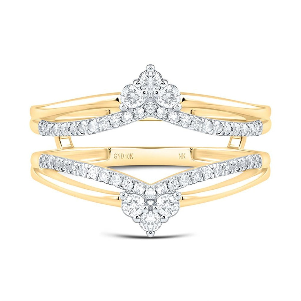 Yellow Gold Natural Diamond Insert Enhancer Ring - 1/3 Carat Total Diamond Weight