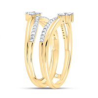Yellow Gold Natural Diamond Insert Enhancer Ring - 1/3 Carat Total Diamond Weight