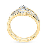 Yellow Gold Natural Diamond Insert Enhancer Ring - 1/3 Carat Total Diamond Weight